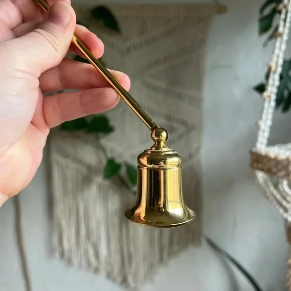 Vintage Gold Candle Snuffer - Elegant Brass Metal Candle Extinguisher Tool - Picture 5 of 10